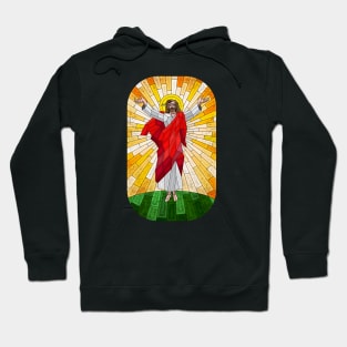 stained glass painting of Jesus Christ Hoodie